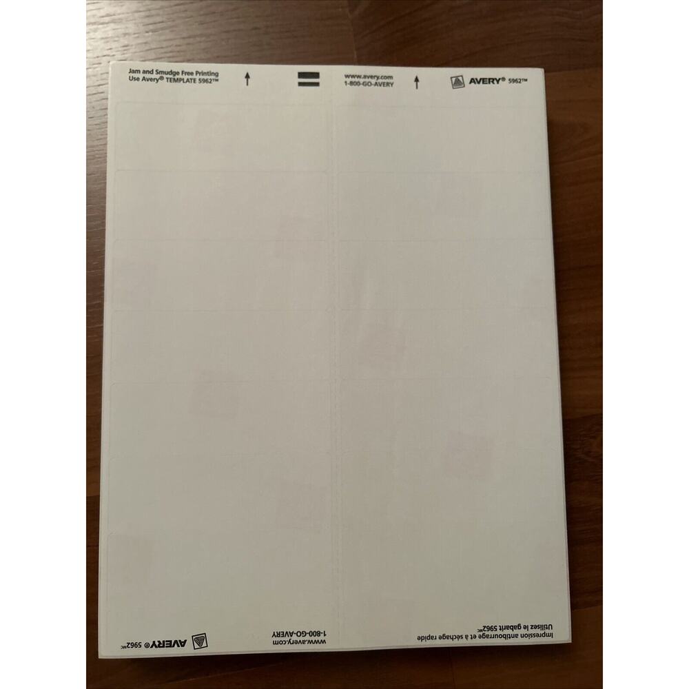 Avery 5962 Easy Peel Laser Printer Address Labels 1-1/3" x 4", 1582 Labels Read